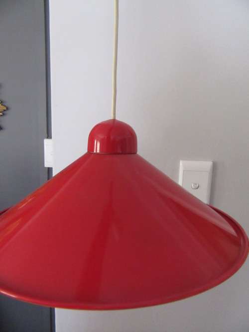 Red Enamel Hanging Light