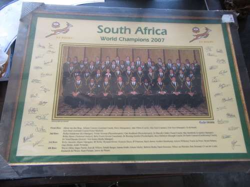 Framed 1997 World Cup Rugby Picture of the Team With Autographs