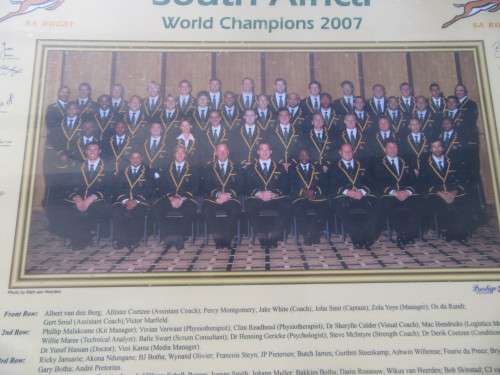 Framed 1997 World Cup Rugby Picture of the Team With Autographs