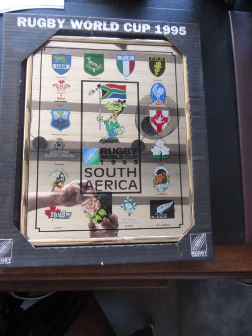 Framed 1995 World Cup Rugby Mirror