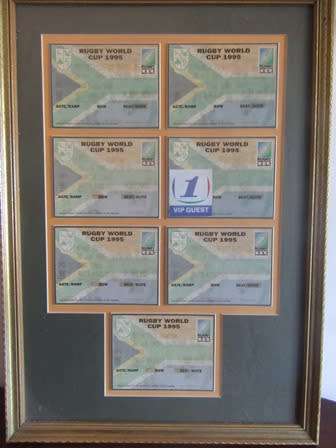Rugby World Cup 1995 Framed Tickets- Relisted Due to Non Payment
