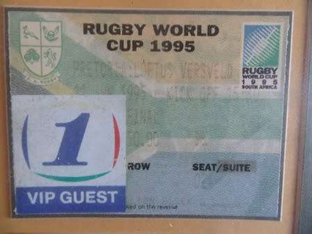 Rugby World Cup 1995 Framed Tickets- Relisted Due to Non Payment