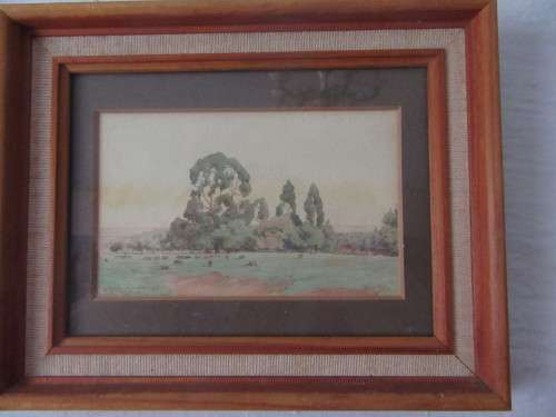 Beautifully Framed Landscape By Erich Meyer dated 1915