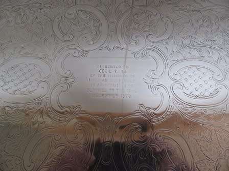 Chased Silver Plated Gallery Tray with Ball & Claw Feet