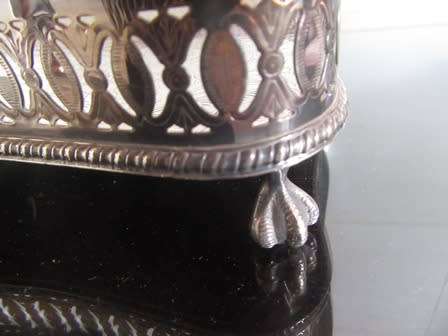 Chased Silver Plated Gallery Tray with Ball & Claw Feet