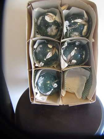 Vintage Christmas Baubles x 5