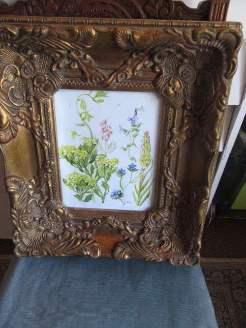 Beautiful Ornate Gold Frame with Botanical Print
