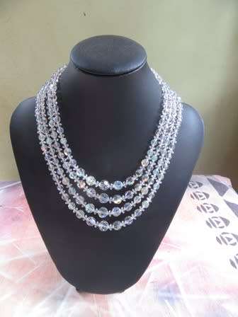 Vintage Crystal 4 Strand Necklace