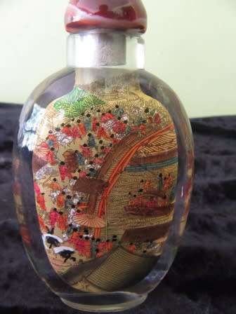 Chinese Reverse Painted Snuff Bottle Large