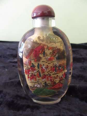 Chinese Reverse Painted Snuff Bottle Large