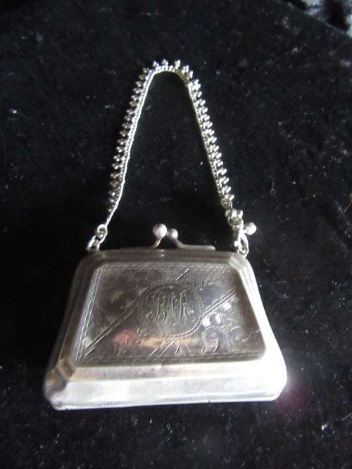 Silver Etched Coin Purse Monogramed