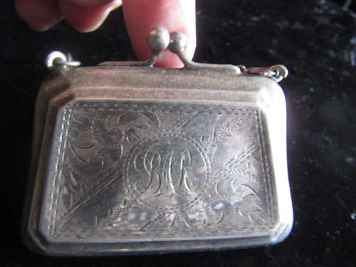 Silver Etched Coin Purse Monogramed