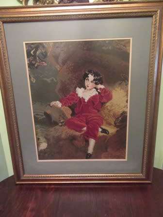Large Framed Tapestry of Sir Tomas Lawrence ( The Red Boy)