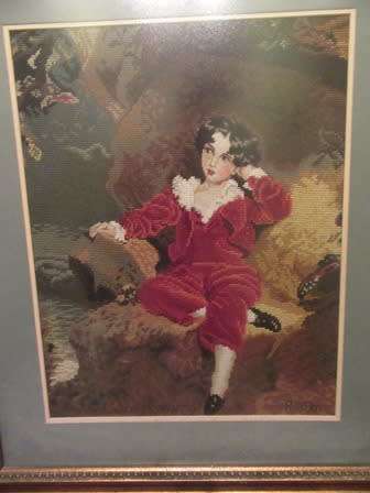 Large Framed Tapestry of Sir Tomas Lawrence ( The Red Boy)