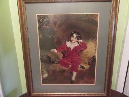 Large Framed Tapestry of Sir Tomas Lawrence ( The Red Boy)