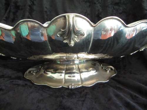 Large Italian Silver Vase With Scroll Handles Marked 800 Silver