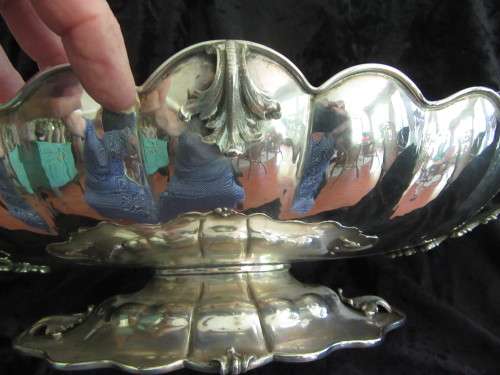 Large Italian Silver Vase With Scroll Handles Marked 800 Silver