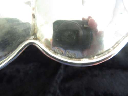 Large Italian Silver Vase With Scroll Handles Marked 800 Silver