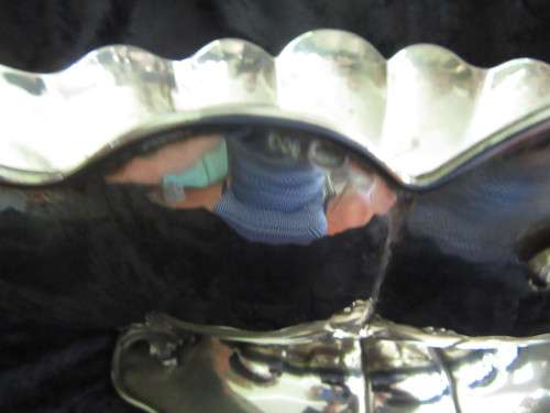 Large Italian Silver Vase With Scroll Handles Marked 800 Silver