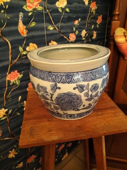 Blue & White Planter