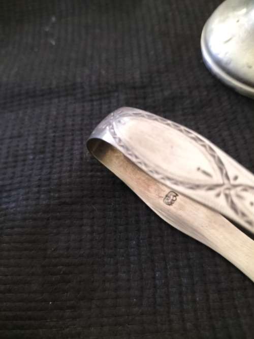 Silver Tongs, Serviett Ring & Candlestick