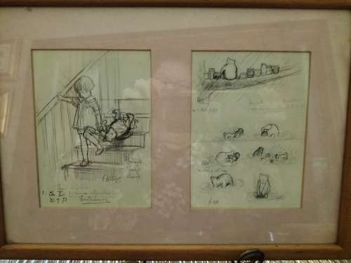 Winnie The Photo sketches Framed