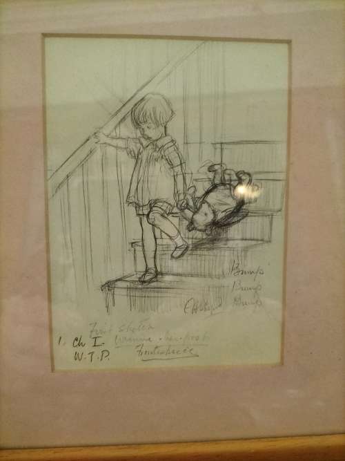 Winnie The Photo sketches Framed