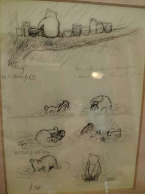Winnie The Photo sketches Framed