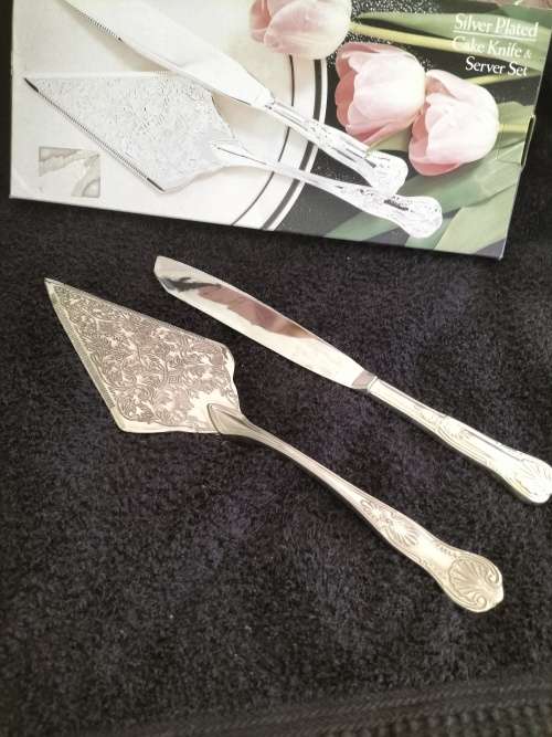Silver Plated Cake Knife& Server Set