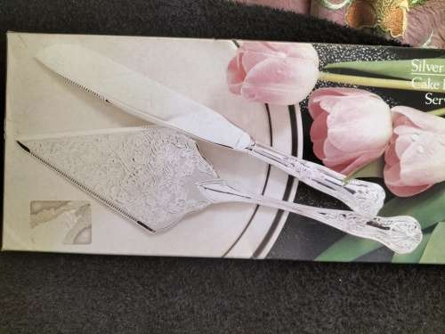 Silver Plated Cake Knife& Server Set