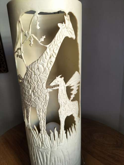 Giraffe Cylinder Lamp made in Zimbabwe