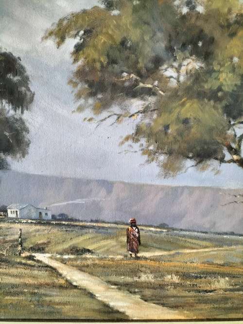 Framed Landscape Painting by Well Known SA Artist  D Malherbe