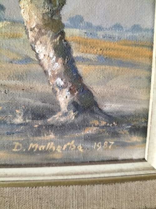 Framed Landscape Painting by Well Known SA Artist  D Malherbe