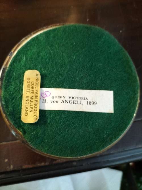 Hand Cast Glass Paperweight with  Queen Victoria