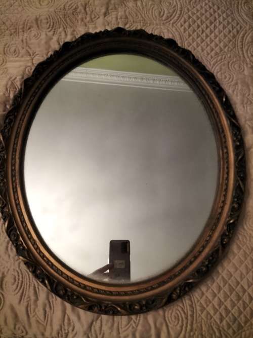 Gold Oval Mirror