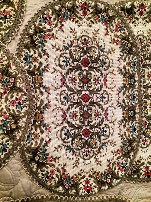 Vintage Tapestry Style  Doileys x6