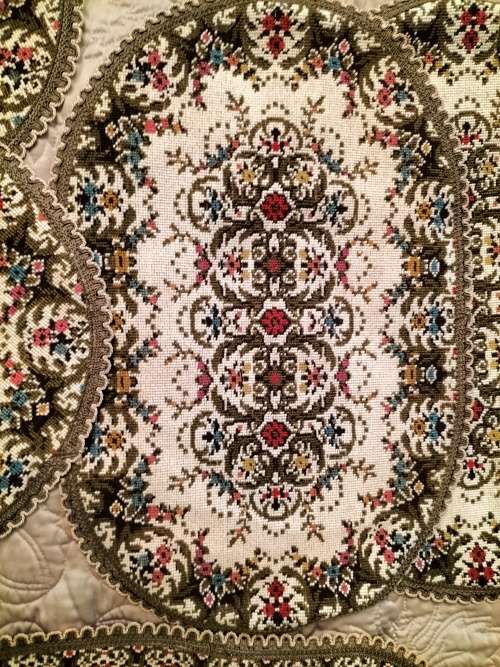 Vintage Tapestry Style  Doileys x6