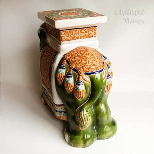 Decorative large Ceramic Indian Elephant Plant Stand/ Side Table
