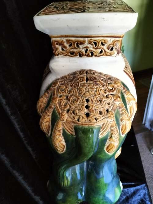 Decorative large Ceramic Indian Elephant Plant Stand/ Side Table