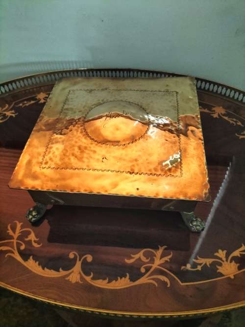 Brass  Cigar Box with Lion Feet