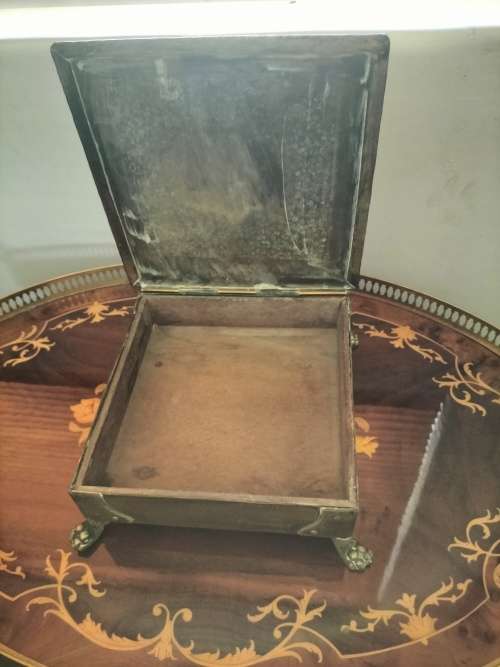 Brass  Cigar Box with Lion Feet