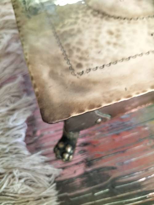 Brass  Cigar Box with Lion Feet