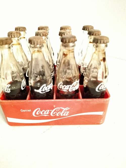Miniature Crate of 12 Coca Cola in Glass Bottles