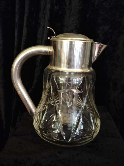 German Crystal Pitcher with Glass Ice Insert