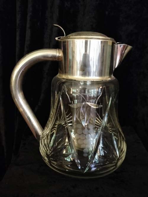 German Crystal Pitcher with Glass Ice Insert