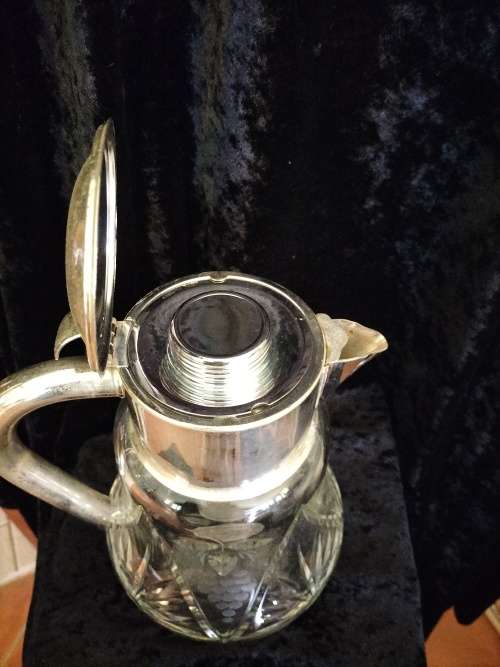 German Crystal Pitcher with Glass Ice Insert