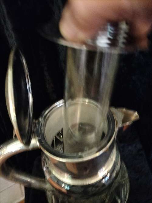 German Crystal Pitcher with Glass Ice Insert