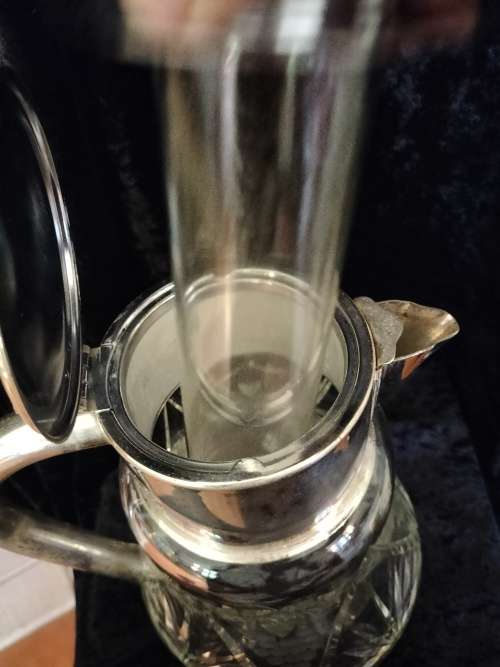 German Crystal Pitcher with Glass Ice Insert