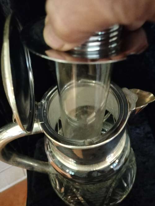 German Crystal Pitcher with Glass Ice Insert