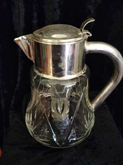 German Crystal Pitcher with Glass Ice Insert